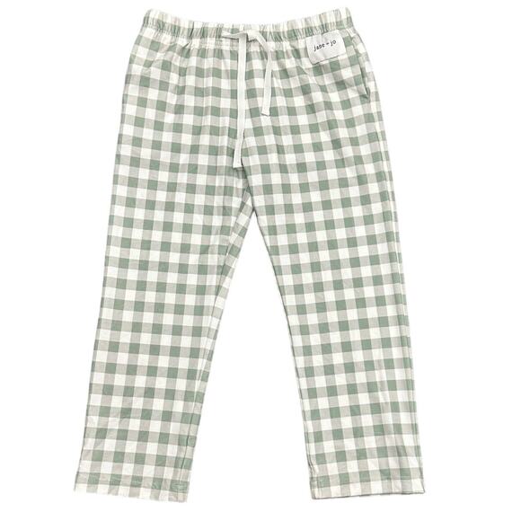 Jane + Jo Green Check Pajama Pants 5y NWOT - Picture 1 of 4